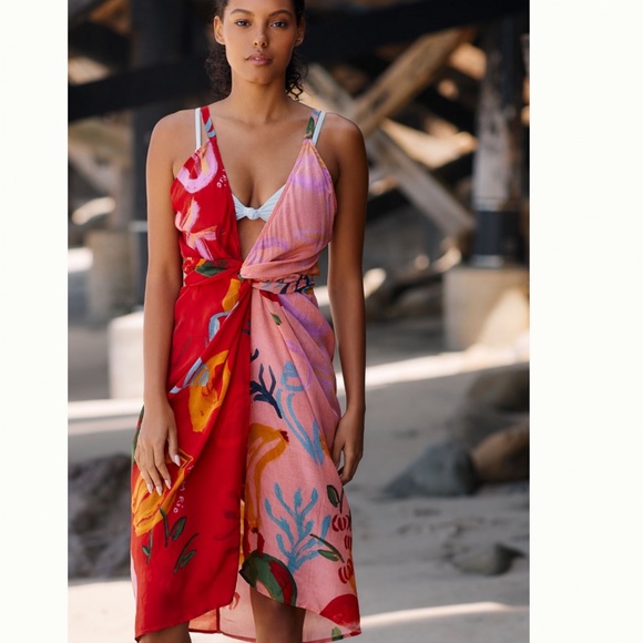 FARM RIO Mixed Fruits Cover-Up Midi Dress - Picture 4 of 12